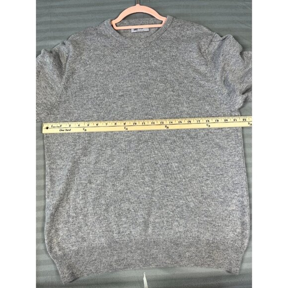 Johnston of Elgin Made in Scotland Sweater Mens Size 46 Gray Wool Pullover Crew - Picture 6 of 8